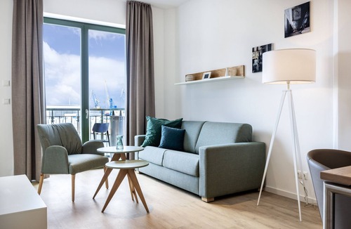 Wismar アパートメント | Stilvolles, Modernes Hafenapartment mit Tollem Blick auf den Alten Hafen Wismars