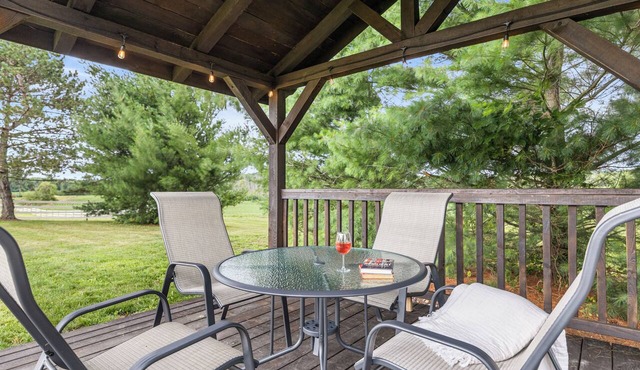 Backyard Fire Ring & Deck w/ Grill · Games