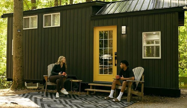Secluded Forest Tiny House with Wood-Fired Sauna & Hot Tub Near Norfolk County, Simcoe, Ontario in Simcoe