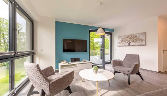 Star vacation apartment "Waldkauz" with roof terrace and view of Lake Krakow